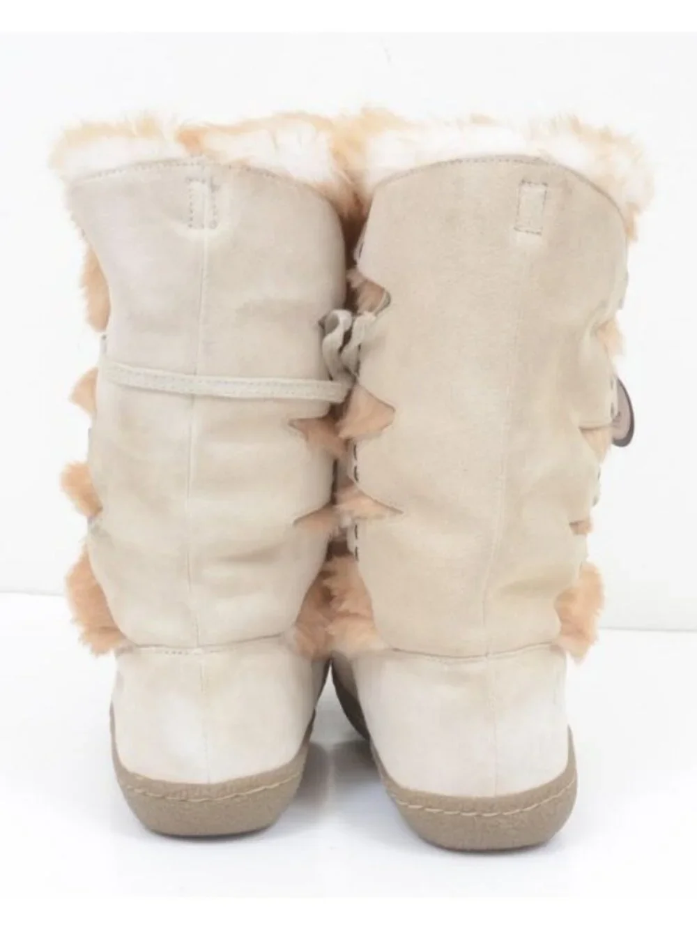 NWT Airwalk Big Kids 4 Leather Suede Shearling Fur Vegan Winter Boots Bootie